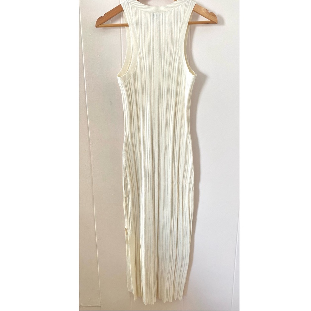 & Other Stories Cream Ribbed Knit Dress - Picture 4 of 9